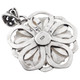 1 1/2" MOTHER OF PEARL SHELL FLOWER BLUE TOPAZ 925 STERLING SILVER pendant