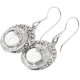13/16" MOON MOONFACE BISON BONE CZ SCROLL FILIGREE 925 STERLING SILVER earrings