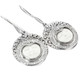 13/16" MOON MOONFACE BISON BONE CZ SCROLL FILIGREE 925 STERLING SILVER earrings