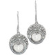 13/16" MOON MOONFACE BISON BONE CZ SCROLL FILIGREE 925 STERLING SILVER earrings
