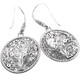 1 1/8" ARTISINAL HANDMADE TREE OF LIFE FILIGREE CZ 925 STERLING SILVER earrings
