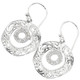 1" SPARKLING HANDMADE SCROLL FILIGREE CZ 925 STERLING SILVER HOOP earrings