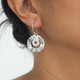 1" SPARKLING HANDMADE SCROLL FILIGREE CZ 925 STERLING SILVER HOOP earrings