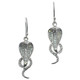 1" SPARKLING HANDMADE COBRA SNAKE CZ 925 STERLING SILVER HOOP earrings