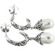FILIGREE WHITE FRESHWATER PEARL 925 STERLING SILVER HUGGIES STUD earrings
