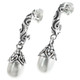 FILIGREE WHITE FRESHWATER PEARL 925 STERLING SILVER HUGGIES STUD earrings