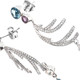 2 1/2" HANDMADE BLUE TOPAZ 925 STERLING SILVER COCKTAIL DRESS DROP STUD earrings