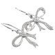 3/4" SPARKLING HANDMADE BOW TIE CZ 925 STERLING SILVER HOOP earrings