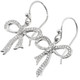 3/4" SPARKLING HANDMADE BOW TIE CZ 925 STERLING SILVER HOOP earrings