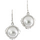 3/4" FILIGREE WHITE MABE PEARL AMETHYST 925 STERLING SILVER SCROLL earrings