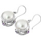 3/4" FILIGREE WHITE MABE PEARL AMETHYST 925 STERLING SILVER SCROLL earrings