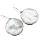 3/4" OWL SWISS BLUE TOPAZ EYES MOTHER OF PEARL 925 STERLING SILVER earrings