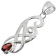 1 1/2" Pear Red Garnet Filigree 925 Sterling Silver Pendant