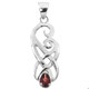 1 1/2" Pear Red Garnet Filigree 925 Sterling Silver Pendant