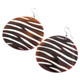 SALE! 2" DARK BROWN WAVE PATTERN GENUINE NATURAL PEN SHELL earrings