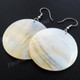 White Mother Of Pearl Shell Gold French Earrings
