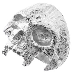Polished Masonic Jawless Large Skull Motorcycle Biker 925 Sterling Silver Ring