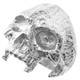 Polished Masonic Jawless Large Skull Motorcycle Biker 925 Sterling Silver Ring