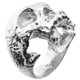 Polished Masonic Jawless Large Skull Motorcycle Biker 925 Sterling Silver Ring