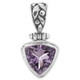 1" Trillion 10mm Amethyst 925 Sterling Silver Pendant