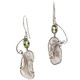 1 1/4" GREEN PERIDOT FRESHWATER STICK PEARL 925 STERLING SILVER DROP earrings
