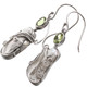 1 1/4" GREEN PERIDOT FRESHWATER STICK PEARL 925 STERLING SILVER DROP earrings