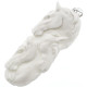 3 3/8" HAND CARVING EQUESTRIAN HORSE BISON BONE 925 STERLING SILVER pendant