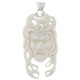 3 3/8" HANDCRAFTED GREEK MYTH MEDUSA SNAKE BISON BONE STERLING SILVER pendant