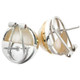5/8" WHITE MABE CULTURED PEARL 24K GOLD RiM ON 925 STERLING SILVER STUD earrings