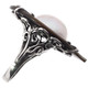 Cutlured Mabe Pearl In Shell Pear Filigree 925 Sterling Silver Cocktail Ring