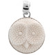 1 1/4" HANDCARVED OWL FACE BISON BISON BONE CARVING 925 SILVER pendant