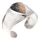 1 3/4" WIDE PALMWOOD FOSSIL 925 STERLING SILVER CUFF BANGLE bracelet