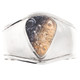 1 3/4" WIDE PALMWOOD FOSSIL 925 STERLING SILVER CUFF BANGLE bracelet