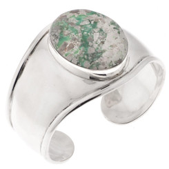 1 3/4" WIDE VARISCITE 925 STERLING SILVER CUFF BANGLE bracelet