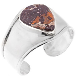 1 3/4" WIDE COPPER DOLOMITE 925 STERLING SILVER CUFF BANGLE bracelet