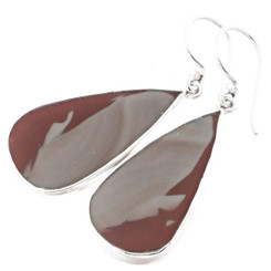 1 1/8" GORGEOUS POPPY JASPER 925 STERLING SILVER DROP DANGLE earrings