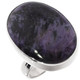 Stunning Russian Charoite 925 Sterling Silver Adj Sz 8 Ring