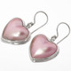 9/16" PINK HEART MABE PEARL 925 STERLING SILVER FISH-HOOK earrings