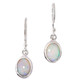 3/8" HANDMADE FIERY WHITE NATURAL OPAL 925 STERLING SILVER DANGLE earrings