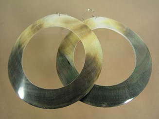 1 9/16" Square Gold Mother Of Pearl Shell Earrings