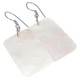 1 9/16" Square Gold Mother Of Pearl Shell Earrings