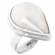 Teardrop White Mabe Cultured Pearl 925 Sterling Silver Ring