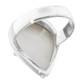 Teardrop White Mabe Cultured Pearl 925 Sterling Silver Ring