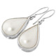 7/8" TEARDROP PACIFIC OCEAN WHITE MABE PEARL 925 STERLING SILVER DROP earrings