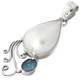 1 9/16" PEAR WHITE MABE PEARL AUSTRALIAN OPAL 925 STERLING SILVER pendant