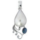 1 9/16" PEAR WHITE MABE PEARL AUSTRALIAN OPAL 925 STERLING SILVER pendant