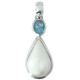 1 1/4" TEARDROP WHITE MABE PEARL AUSTRALIAN OPAL 925 STERLING SILVER pendant