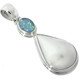 1 1/4" TEARDROP WHITE MABE PEARL AUSTRALIAN OPAL 925 STERLING SILVER pendant