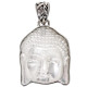 1 3/16" MOTHER OF PEARL SHELL BUDDHA FACE 925 STERLING SILVER pendant