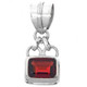 1" 2.5ct Red Garnet 925 Sterling Silver Pendant